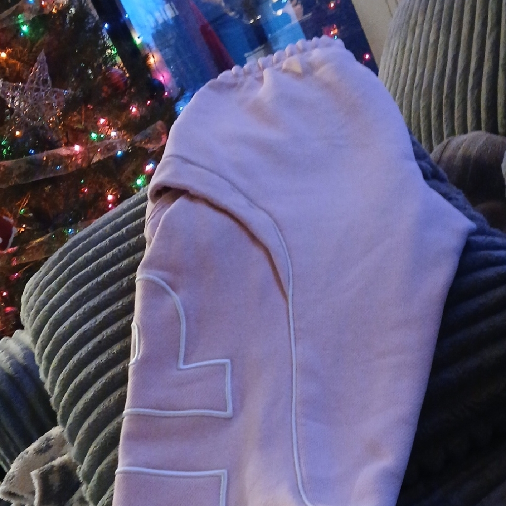 Pink Sweatpants with White Detailing